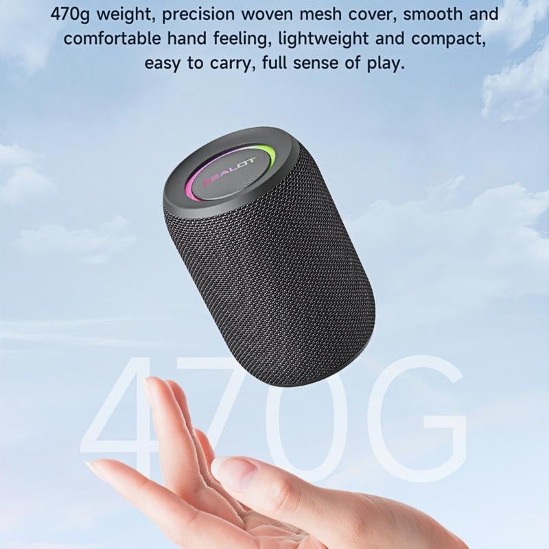 ZEALOT Portable Bluetooth Speaker with Super Bass,Ipx5 Waterproof, Outdoor Wireless Speaker, Hifi Stereo Sound, RGB Lights, 12-Hour Playtime, Supports TF Card/Usb/Aux - Perfect for Phone, Computer, Home, Outdoor, Camping, Hiking, Bathroom, Car, Gift