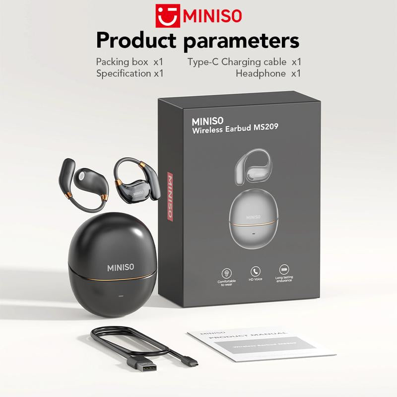MINISO MS209 Wireless Bluetooth Headset, Bluetooth 6.0, OWS Earphones , Sports Headphones, Built-In Microphone, Compatible with Android/Ios