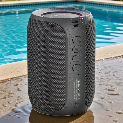 ZEALOT Portable Bluetooth Speaker with Super Bass,Ipx5 Waterproof, Outdoor Wireless Speaker, Hifi Stereo Sound, RGB Lights, 12-Hour Playtime, Supports TF Card/Usb/Aux - Perfect for Phone, Computer, Home, Outdoor, Camping, Hiking, Bathroom, Car, Gift