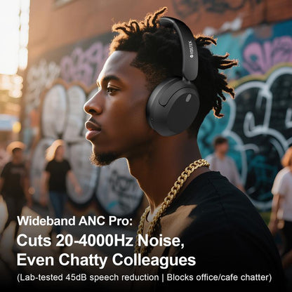 【Premium Music Headphones】Hybrid ANC Bluetooth Headphones, Hifi Stereo over Ear Headset with Mic, 60H Playtime, 3D Music Modes, Deep Bass, Foldable & Lightweight Design, Memory Foam Ear Cups–Noise Cancelling Headphones for Travel, Work,Home,Christmas Gift