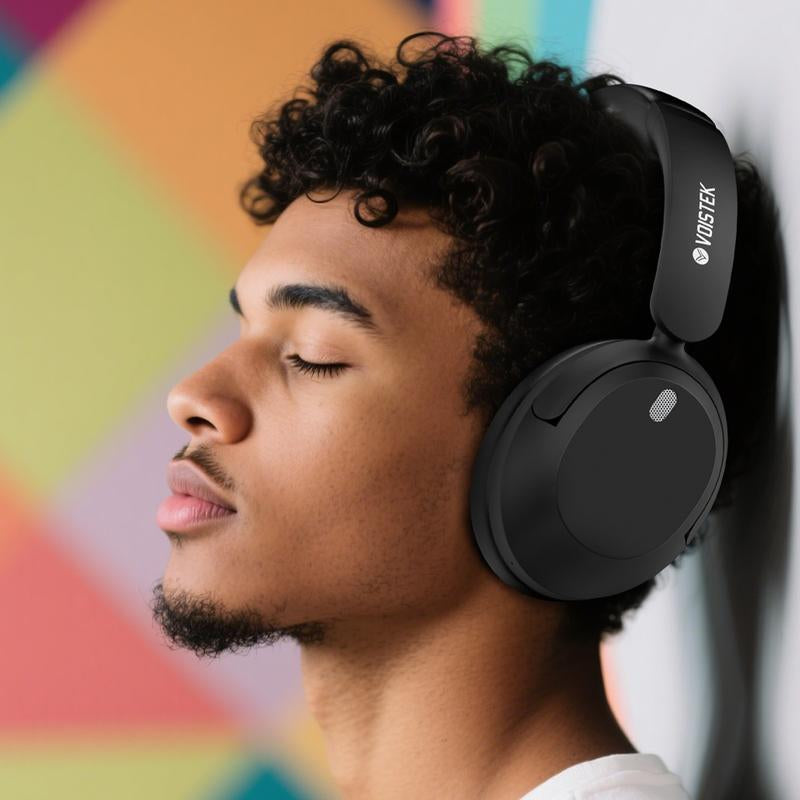 【Premium Music Headphones】Hybrid ANC Bluetooth Headphones, Hifi Stereo over Ear Headset with Mic, 60H Playtime, 3D Music Modes, Deep Bass, Foldable & Lightweight Design, Memory Foam Ear Cups–Noise Cancelling Headphones for Travel, Work,Home,Christmas Gift