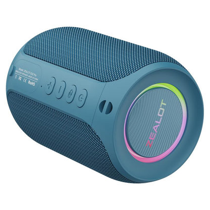 ZEALOT Portable Bluetooth Speaker with Super Bass,Ipx5 Waterproof, Outdoor Wireless Speaker, Hifi Stereo Sound, RGB Lights, 12-Hour Playtime, Supports TF Card/Usb/Aux - Perfect for Phone, Computer, Home, Outdoor, Camping, Hiking, Bathroom, Car, Gift