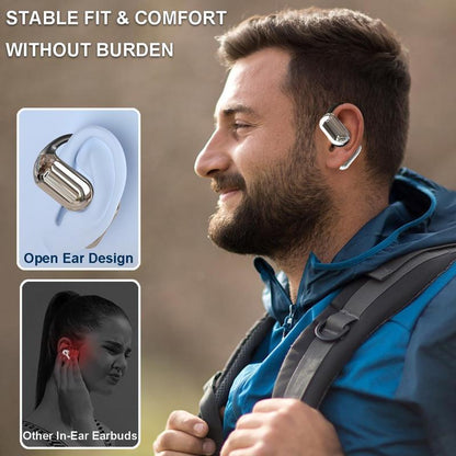 Open Ear Headphones Bluetooth, Wireless Earbuds Sport over Earphones with LED Display Charging Case - 50H Playtime