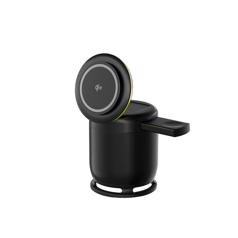 ELFEYE 5-In-1 Wireless Charging Station with Bluetooth Speaker & Magnetic Charger for Iphone 16/15/14/13/12 Pro Max, Apple Watch, & Airpods - 30W Adapter, 360° Sound, Night Light, Stable Connection, Boys Christmas Gifts