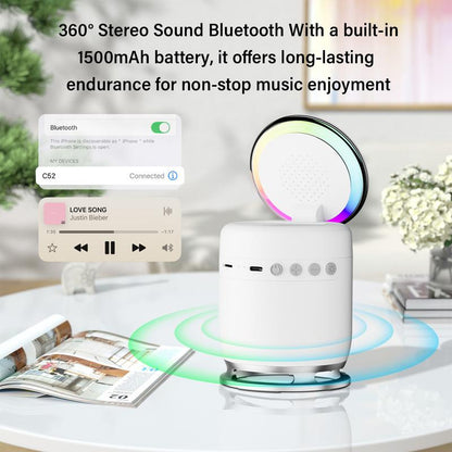 ELFEYE 5-In-1 Wireless Charging Station with Bluetooth Speaker & Magnetic Charger for Iphone 16/15/14/13/12 Pro Max, Apple Watch, & Airpods - 30W Adapter, 360° Sound, Night Light, Stable Connection, Boys Christmas Gifts