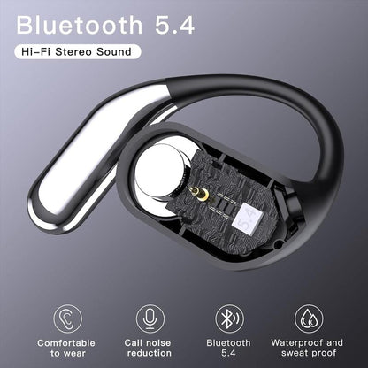 Open Ear Headphones Bluetooth, Wireless Earbuds Sport over Earphones with LED Display Charging Case - 50H Playtime