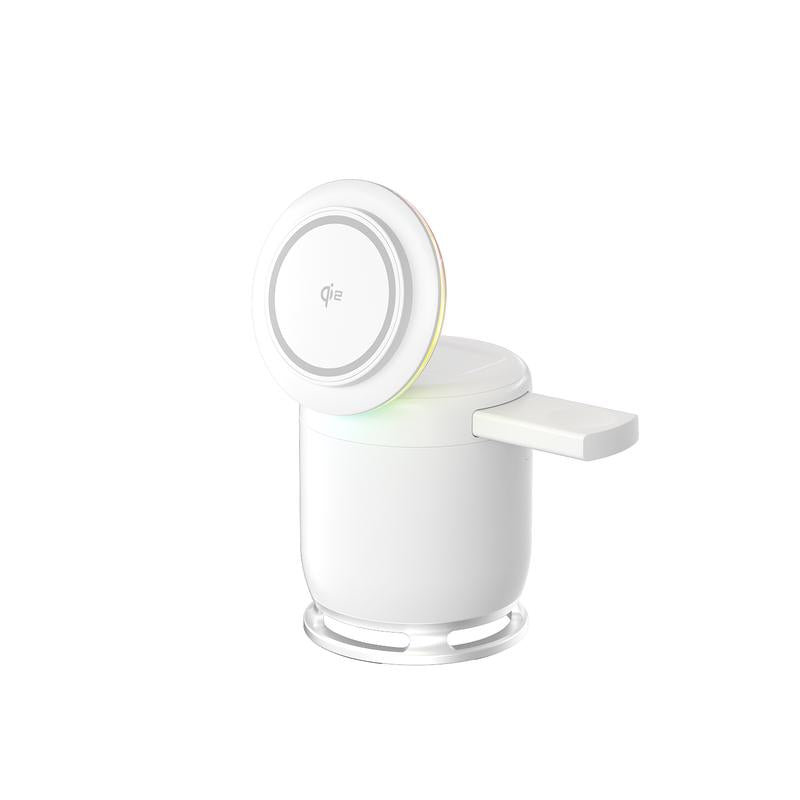 ELFEYE 5-In-1 Wireless Charging Station with Bluetooth Speaker & Magnetic Charger for Iphone 16/15/14/13/12 Pro Max, Apple Watch, & Airpods - 30W Adapter, 360° Sound, Night Light, Stable Connection, Boys Christmas Gifts