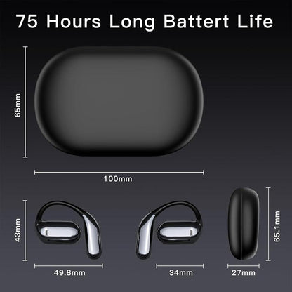 Open Ear Headphones Bluetooth, Wireless Earbuds Sport over Earphones with LED Display Charging Case - 50H Playtime