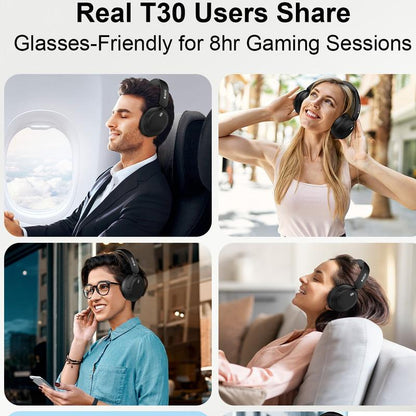 【Premium Music Headphones】Hybrid ANC Bluetooth Headphones, Hifi Stereo over Ear Headset with Mic, 60H Playtime, 3D Music Modes, Deep Bass, Foldable & Lightweight Design, Memory Foam Ear Cups–Noise Cancelling Headphones for Travel, Work,Home,Christmas Gift